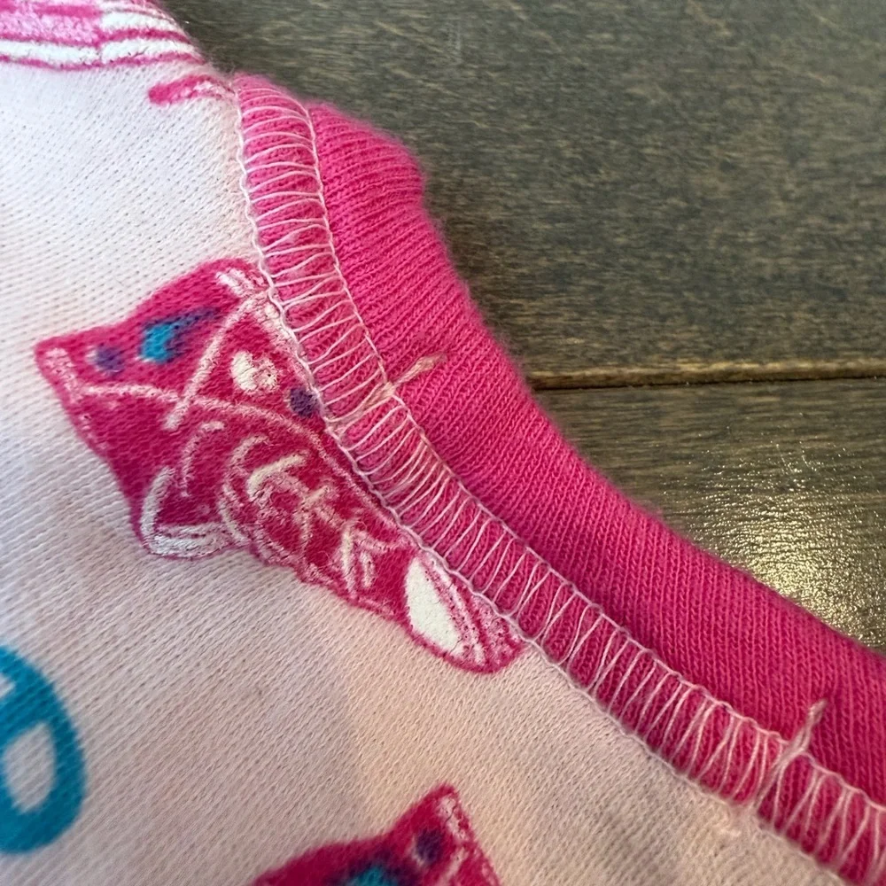 Designer From Denny’s! Baby Steps Pink Footed One-Piece with Sneaker Print - Picture 7 of 7